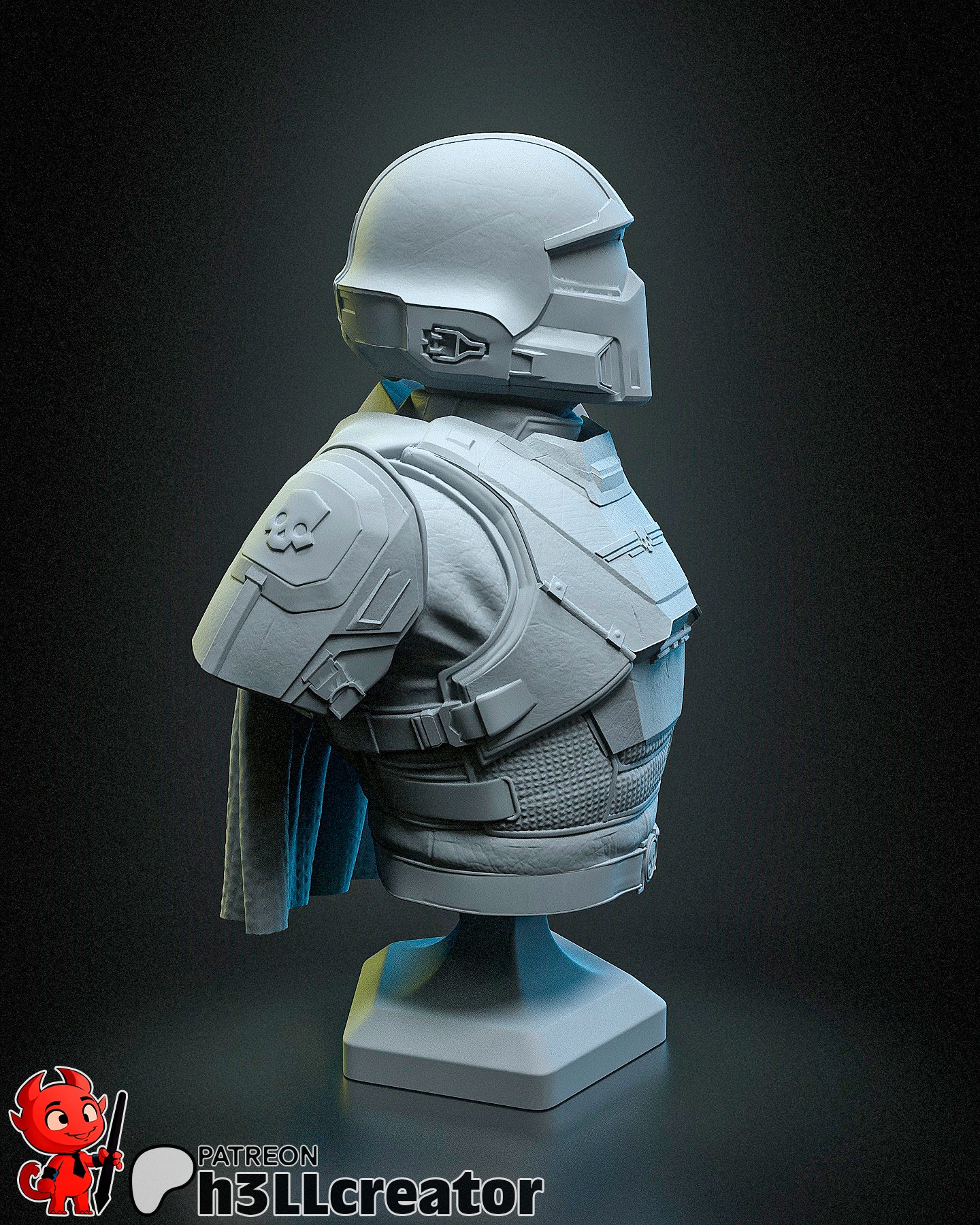 Guerrier Futuriste - Pod de Déploiement - Drapeau - Science-Fiction - High Quality 14K Resin - NON PEINT