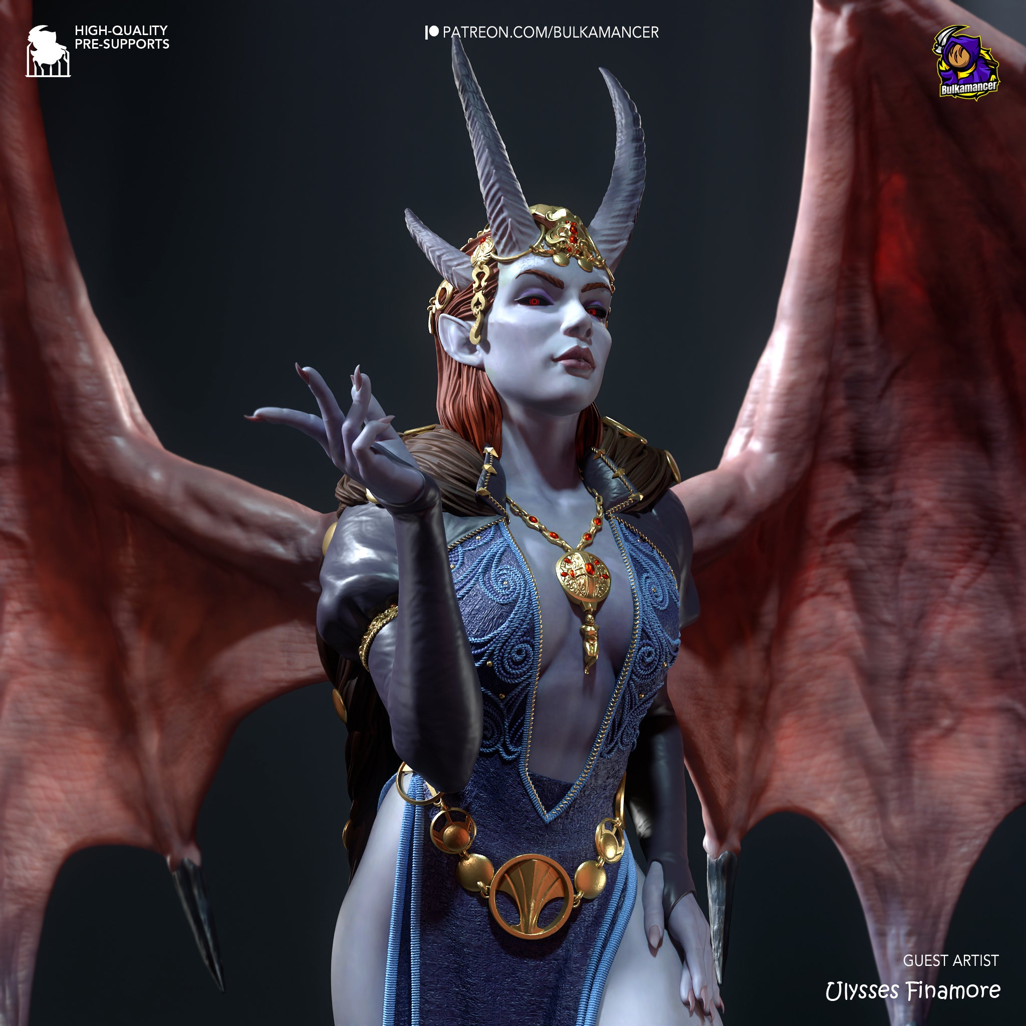 Démonne ailée charmeuse - High Quality 14K Resin - NON PEINT