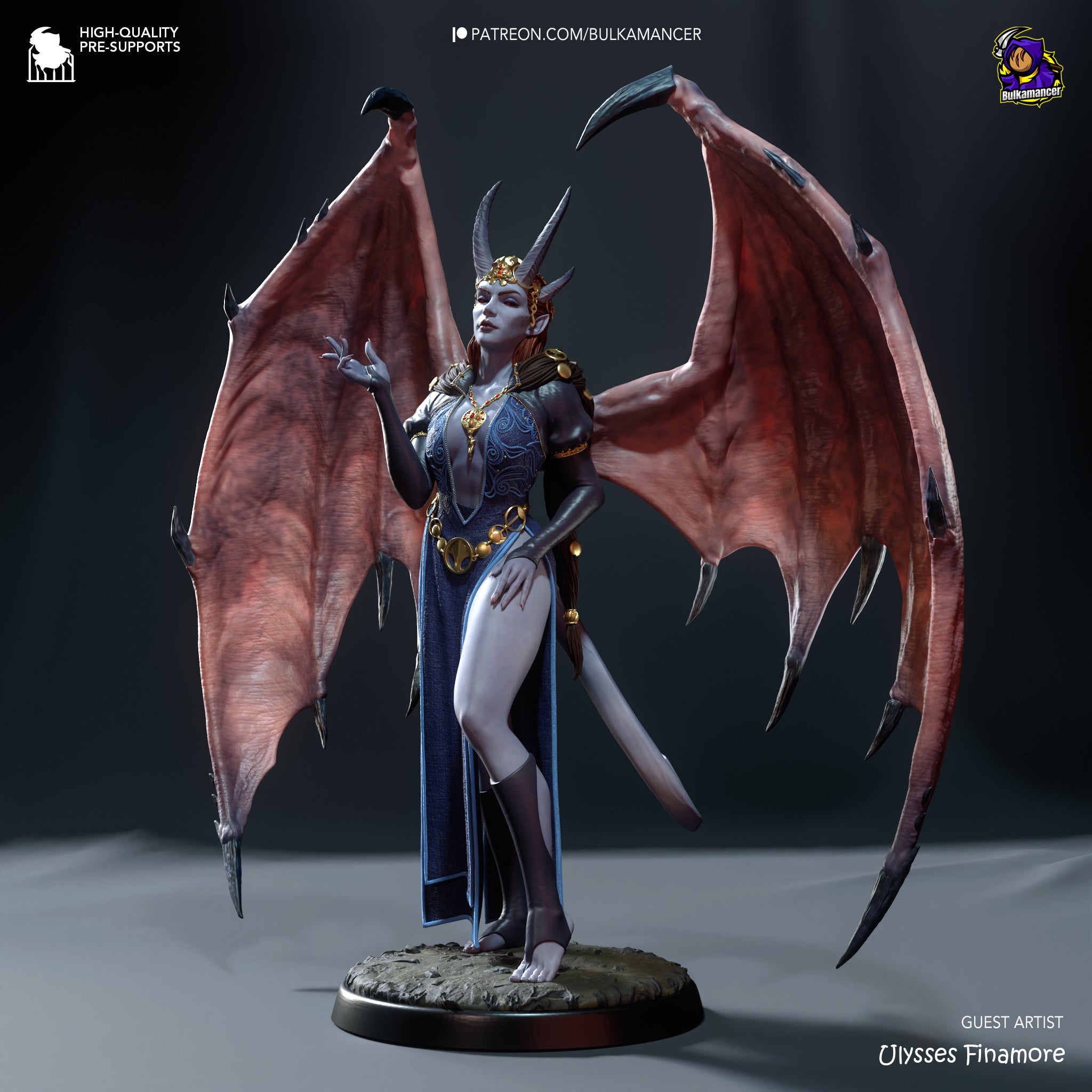 Démonne ailée charmeuse - High Quality 14K Resin - NON PEINT