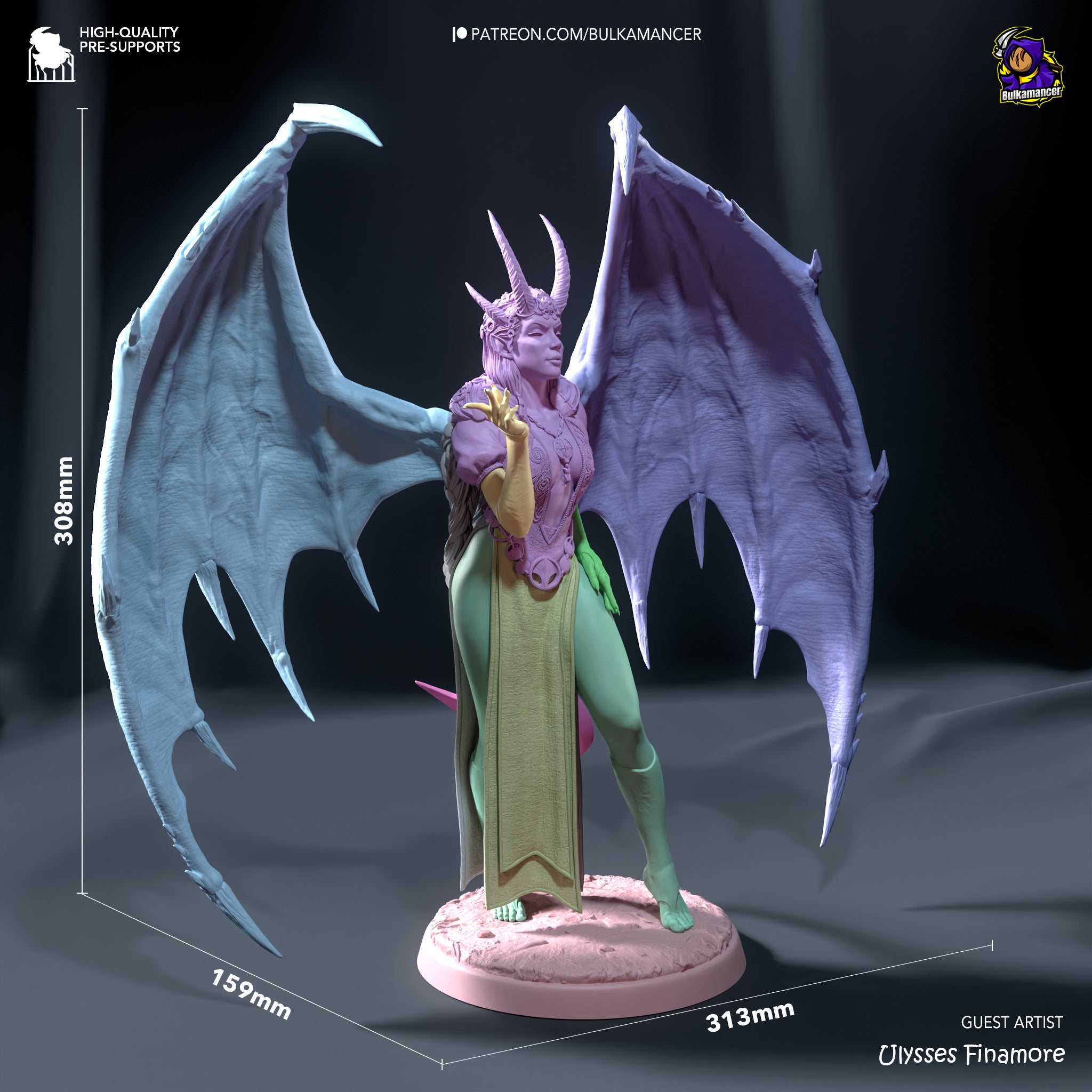 Démonne ailée charmeuse - High Quality 14K Resin - NON PEINT
