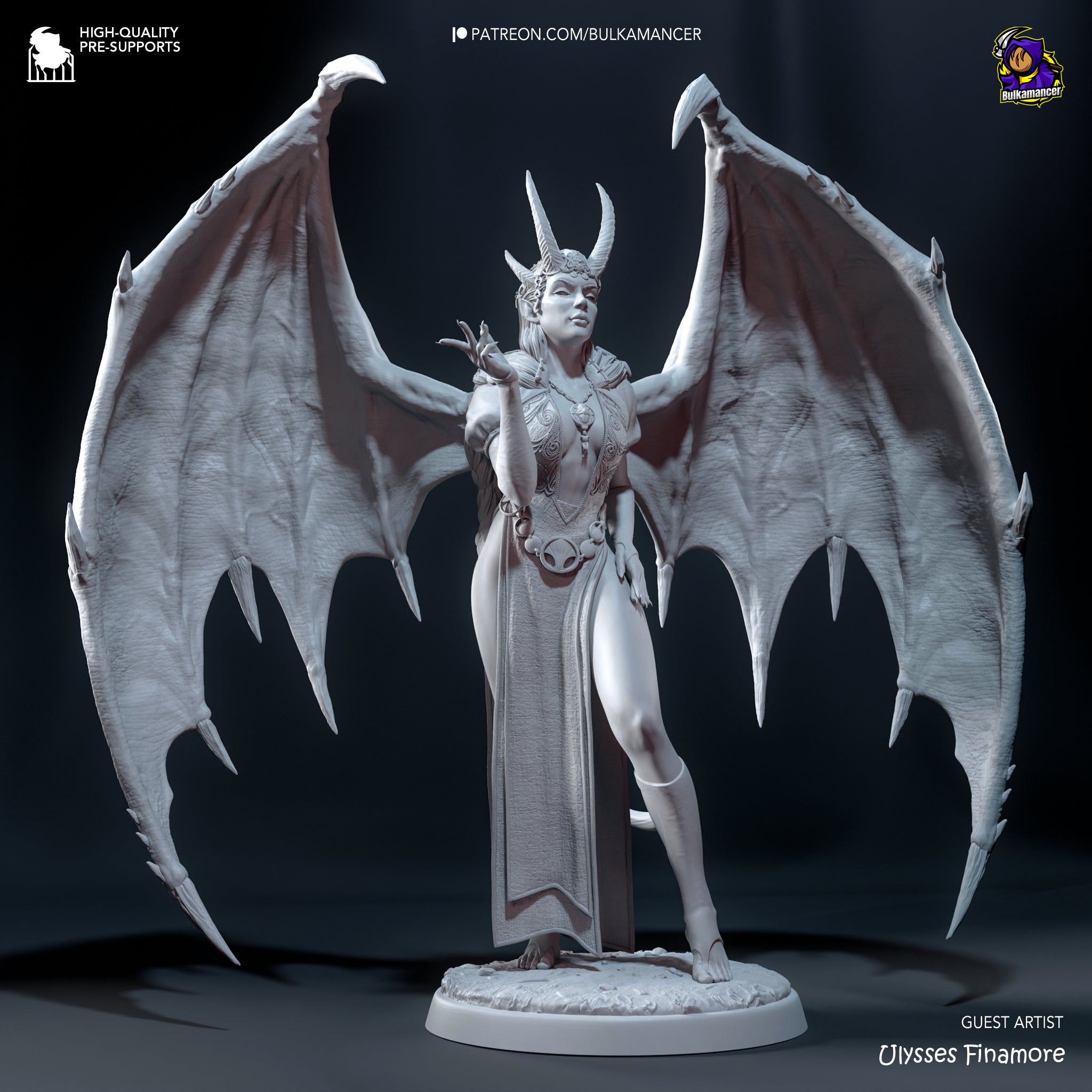 Démonne ailée charmeuse - High Quality 14K Resin - NON PEINT