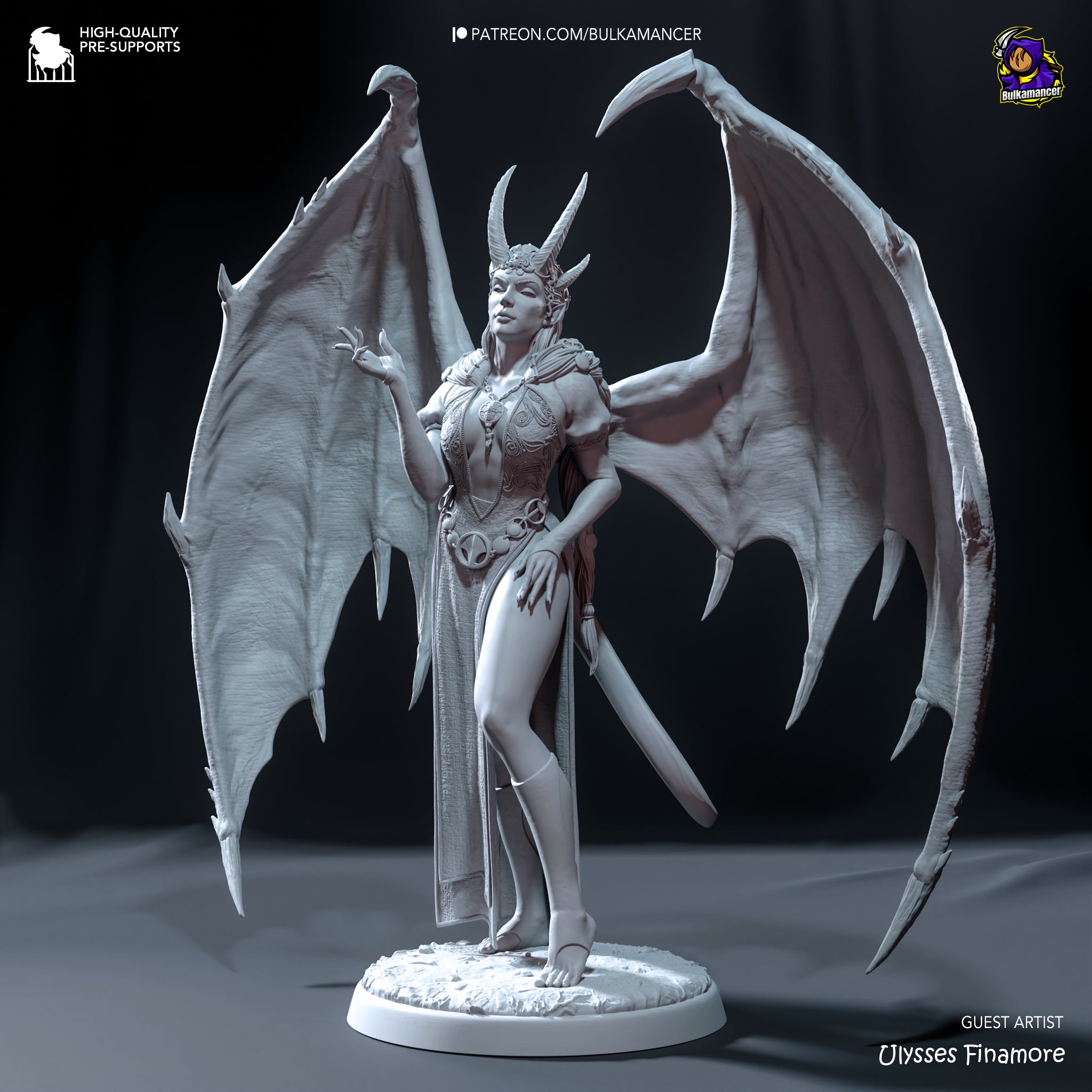 Démonne ailée charmeuse - High Quality 14K Resin - NON PEINT